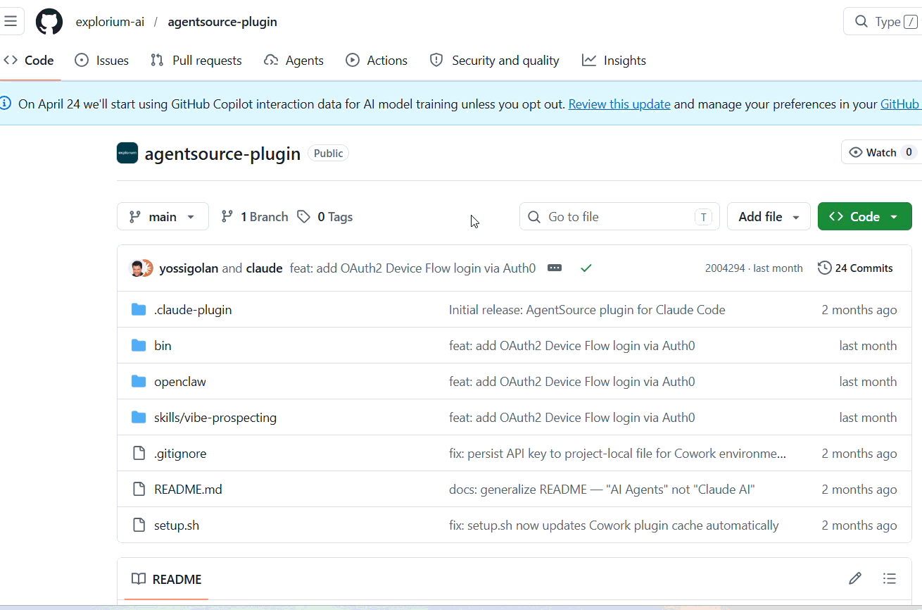 Agentsource plugin