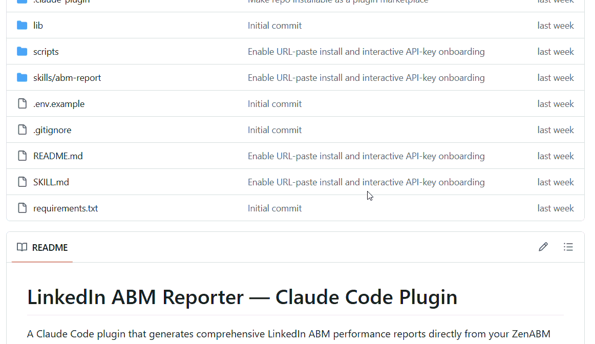 Claude code plugin for LinkedIn ABM reporting by ZenABM